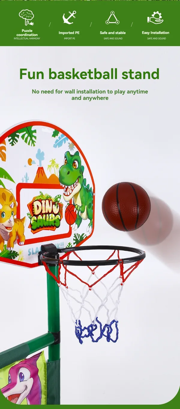 CHT-304914 3 in 1 Dinosaur Basketball Soccer Plastic Bean Bag Toss Game
