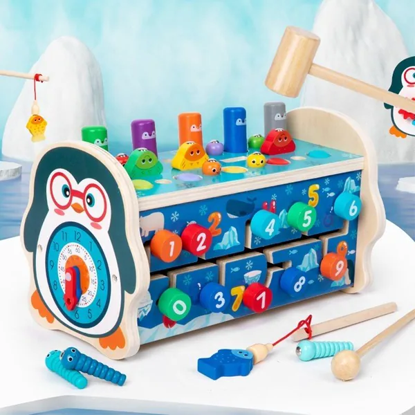 CHT-340998 Montessori Toddler Busy Action Board Wooden Educational Toys