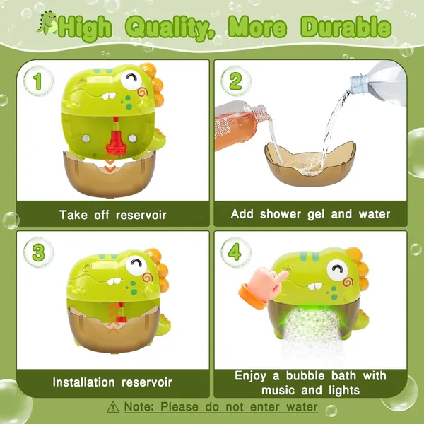 CHT-290626 Baby Bath Toys Cartoon Dinosaur Music Soap Blowing Bubble Ma