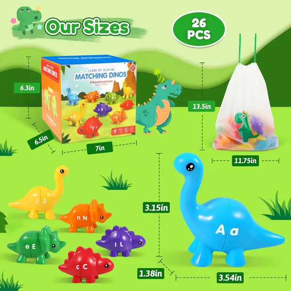 CHT-302888 Kids Dinosaur Alphabet Matching Toy 26 PCS ABC Letter Learni