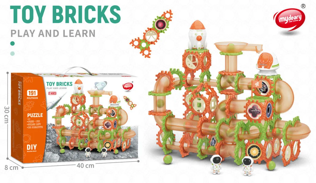 CHT-305339-CPS305329-CPS305330-CPS305331 DIY STEM Educational Building Blocks Marble Run Maze Race Tr