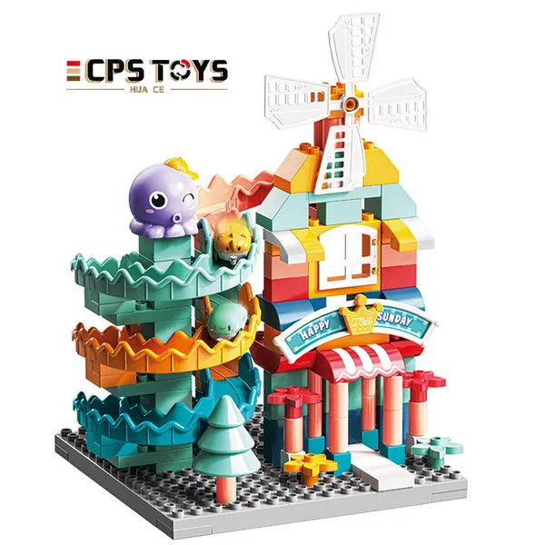CHT-262869 Kids Large Particle Building Blocks Octopus Track Windmill R
