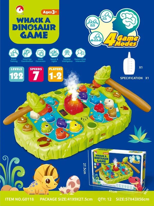 CHT-303159 Dinosaur Whack Mole Game Toy Animals Interactive Pounding To
