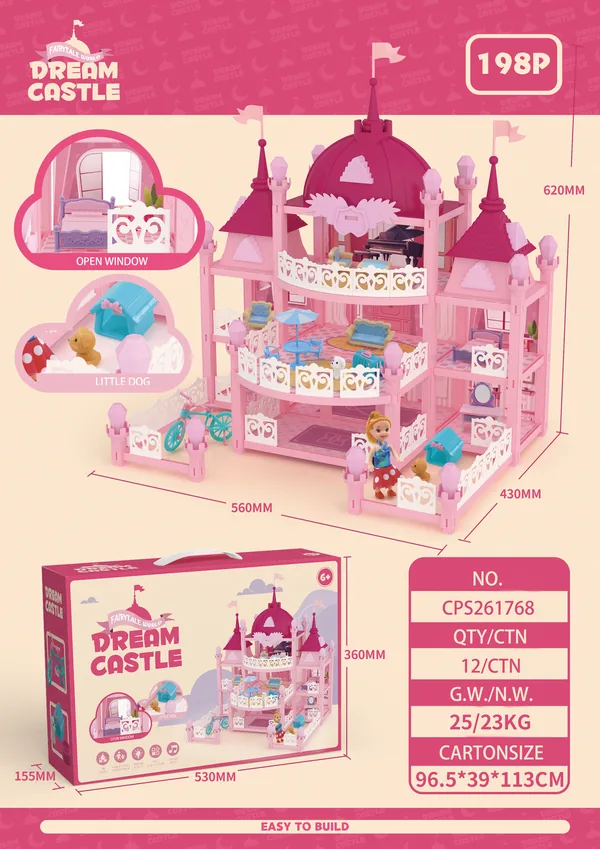 CHT-261768 DIY Miniature Wooden Furniture Play Set for Kids Little Girl