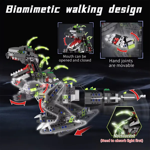 CHT-292829 App Controlled Dinosaur Toy Assemble DIY Toy 2 in 1 STEM Sci
