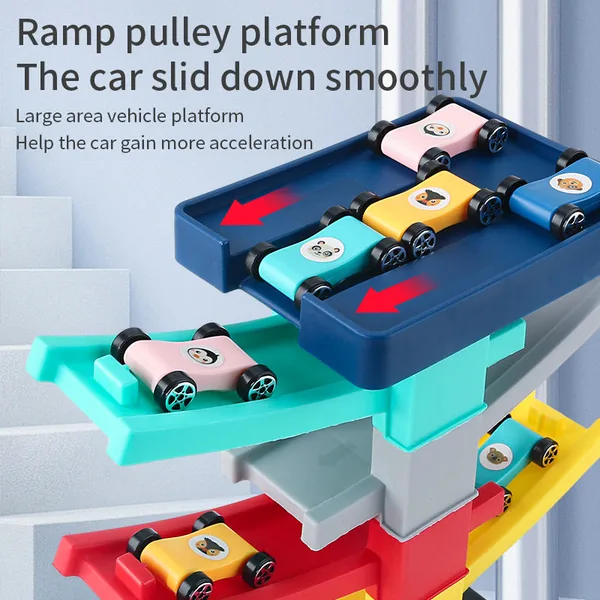 CHT-304474 Montessori Toy Gliding Car Ramp Slot Toy for Toddler Ramp Ra
