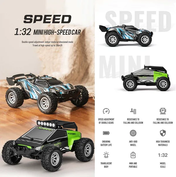 UNRESOLVED-1601205250860 1/32 Scale 2.4G LED Light-Up RC Race Car High-Speed Remote C