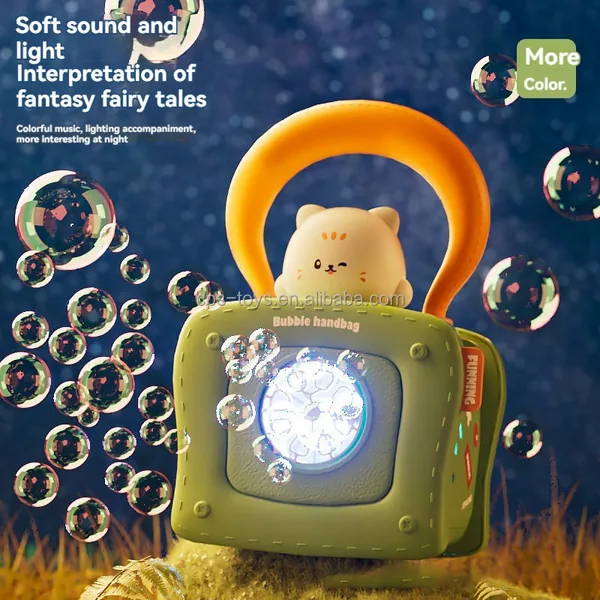 CHT-306016 Kitten Machine Bubble Gun for Kids with Music Light-up Plast