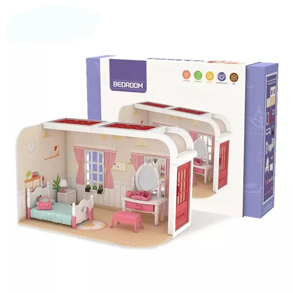CHT-261000 Kids Educational Toys DIY Kids Fun Plastic Diy Furniture Bed