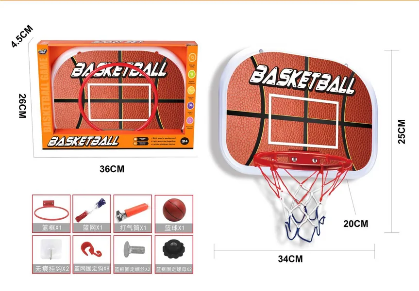 CHT-304918-CPS304923 Metal Rim Indoor Outdoor Hanging Basketball Backboard Set Po