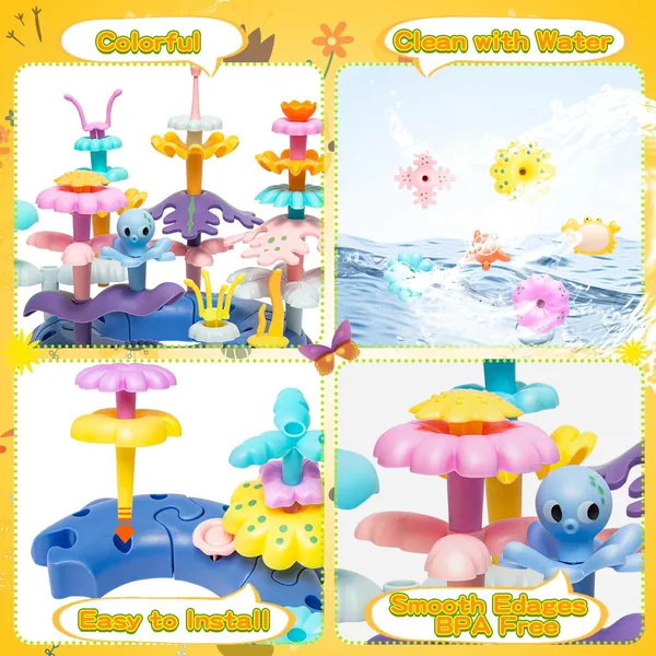 CHT-291971 76Pcs STEM Educational Gardens Flowers Building Toys for Kid