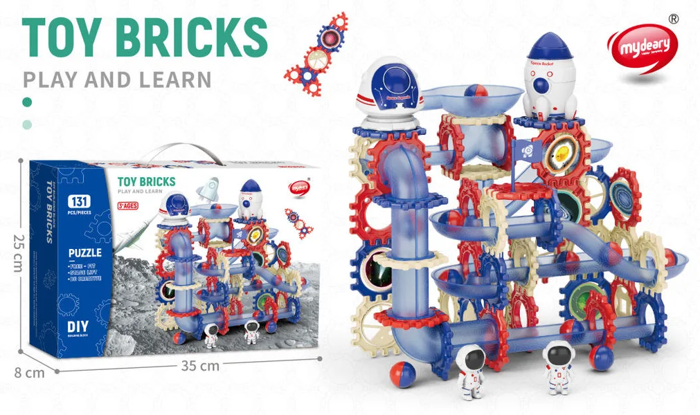 CHT-305375-CPS305333 DIY STEM Educational Building Blocks Marble Run Maze Race Tr