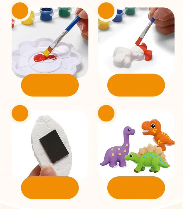 CHT-307400 DIY Dinosaur Painting Kit for Kids Plaster Painting Figurine