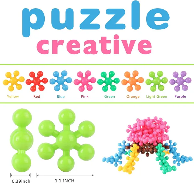 CHT-264281 Preschool 500pcs 600pcs DIY Snowflake Interlocking Plastic B