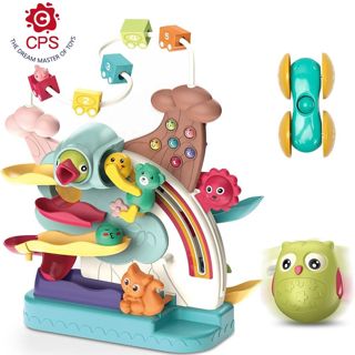 5 in 1 Car Ramp Basketball Woodpecker Montessori Activity Cube