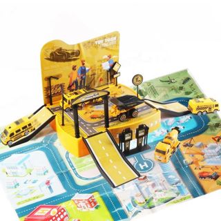 CHT-302890 Diecast Toy Alloy Parking Lot Play Set Racing Engineering Di