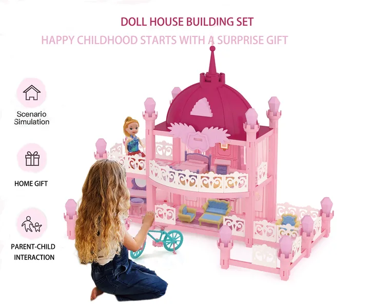 CHT-261768 DIY Miniature Wooden Furniture Play Set for Kids Little Girl