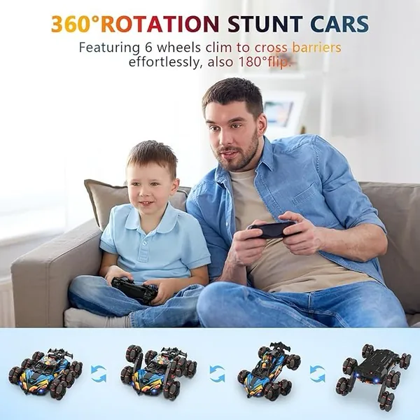 CHT-306028 6WD RC Drift Stunt Car with Light-Up Toys 360 Rotating Spray