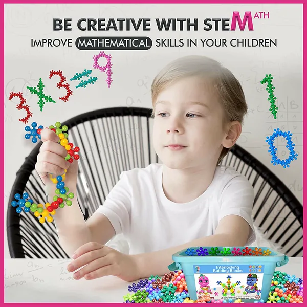 CHT-264281 Preschool 500pcs 600pcs DIY Snowflake Interlocking Plastic B