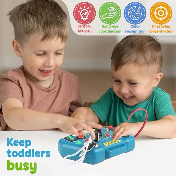 CHT-341301 Montessori-Inspired LED Lights Busy Board Toy Analog Circuit