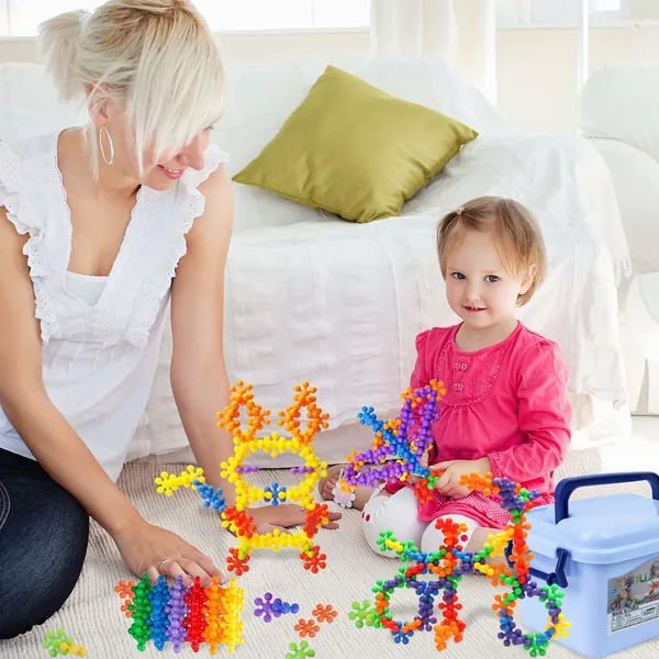 CHT-264281 Preschool 500pcs 600pcs DIY Snowflake Interlocking Plastic B