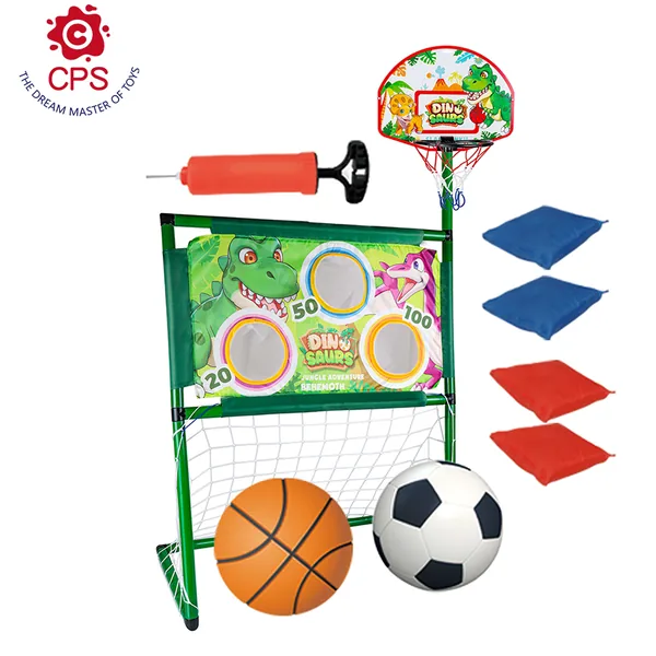 CHT-304914 3 in 1 Dinosaur Basketball Soccer Plastic Bean Bag Toss Game