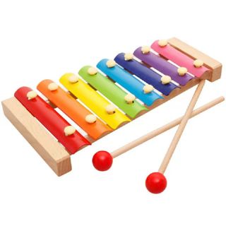 Children's Educational Wooden Handbell 8-tone Colourful Musical Toy