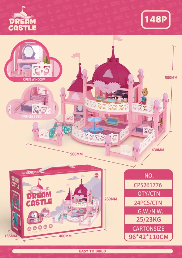 CHT-261768 DIY Miniature Wooden Furniture Play Set for Kids Little Girl
