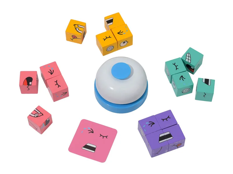 CHT-280236 NEW Wooden Face Changing Magical Cubes Expression Puzzle Bui