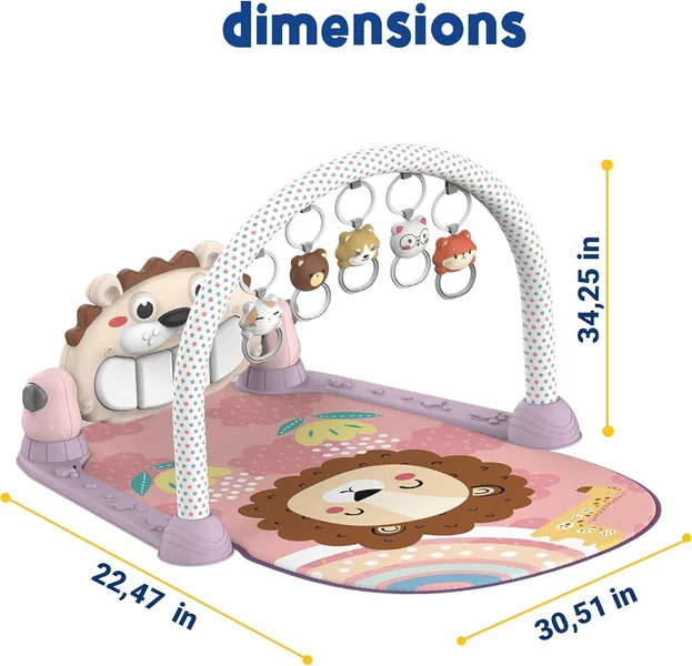 CHT-309181 NEW Tummy Time Musical Lion Baby Gym Play Mat Activity Cente